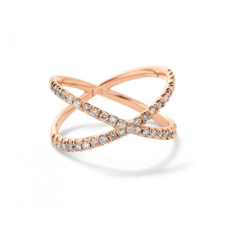 Inel de logodna Eternity din Aur Rose de 18k cu Diamante Naturale