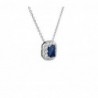 Colier din Aur Alb de 18k cu Safir Albastru Natural si Diamante