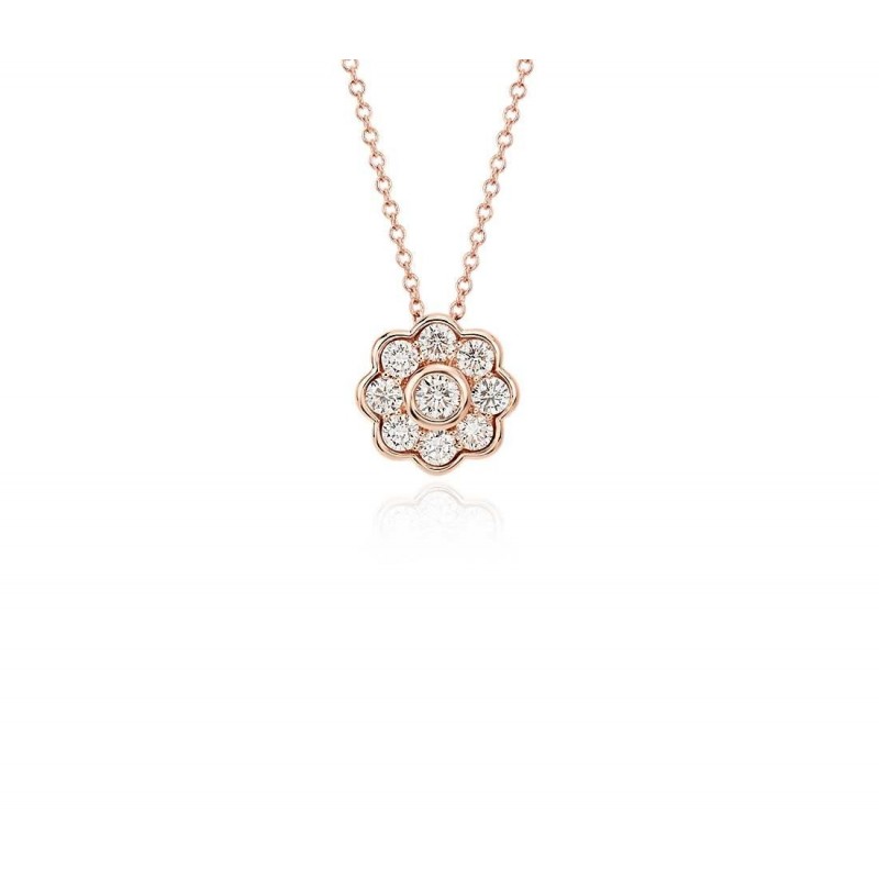 Colier din Aur Rose de 18k cu Diamante Naturale