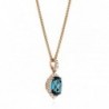 Colier din Aur Rose de 18k cu London Blue Topaz si Diamante Naturale